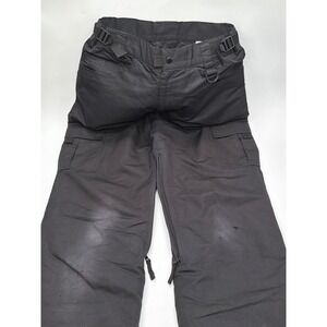 Helix Mens Black Insulated Snow Cargo Pants Adjustable Waist Thigh Vents Small